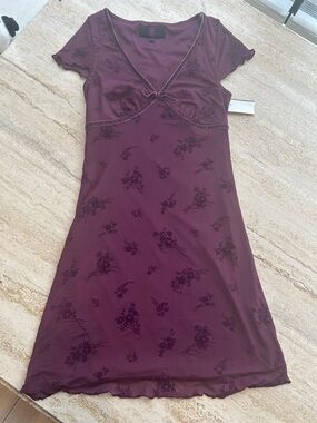 NEW 🆕 NOBO Plum Floral V-Neck Dress XS with tags